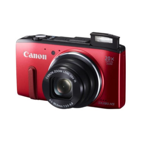 Canon PowerShot SX280 HS 12.1 MP Digital Camera - Red - Laptops Direct